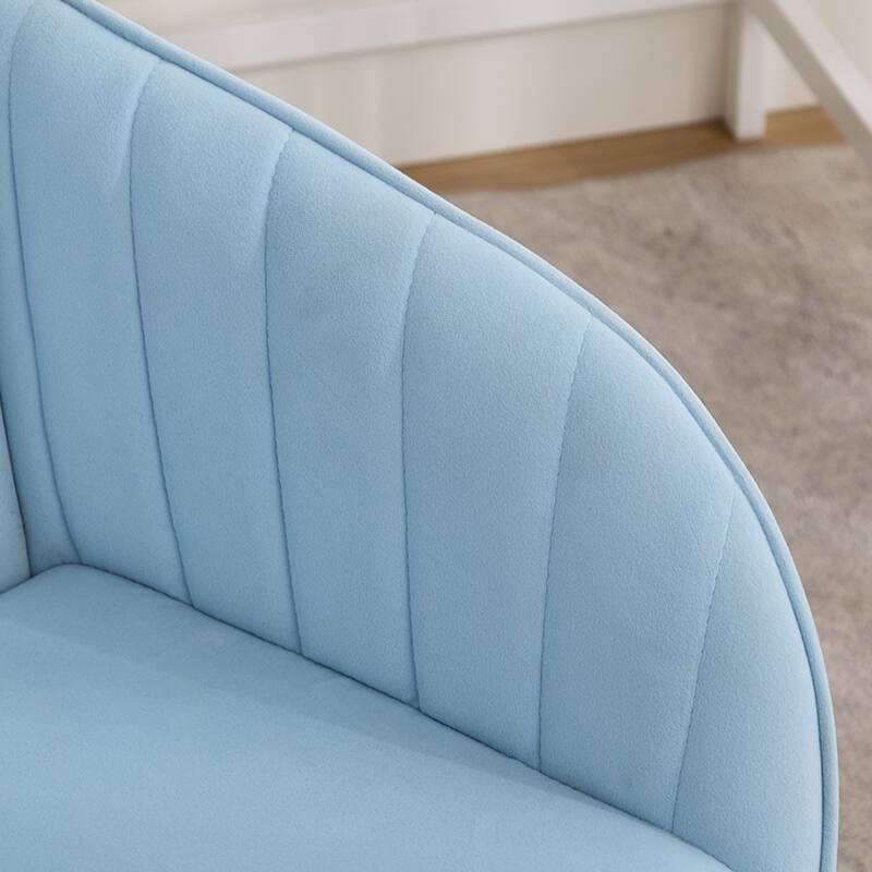 Velvet Office Chair with Golden Base, Ergonomic Backrest, Memory Foam Cushion, and Adjustable Seat for Home or Bedroom