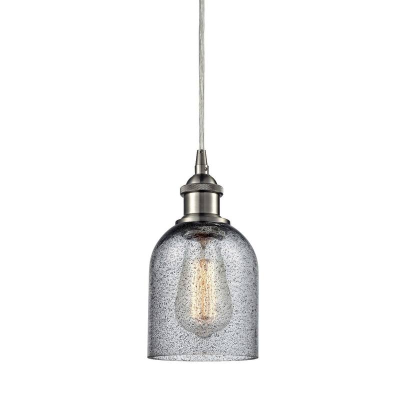 Innovations Lighting Caledonia Single Light 5" Wide Mini Pendant - Brushed Satin Nickel / Charcoal