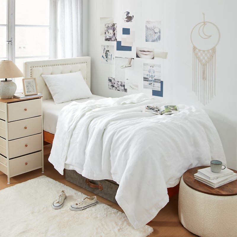 Dark Sky Reserve® - Portugal Made 100% Linen Oversized Comforter - White - Twin XL