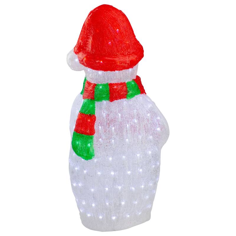 34" Lighted Commercial Grade Acrylic Snowman Christmas Display Decoration