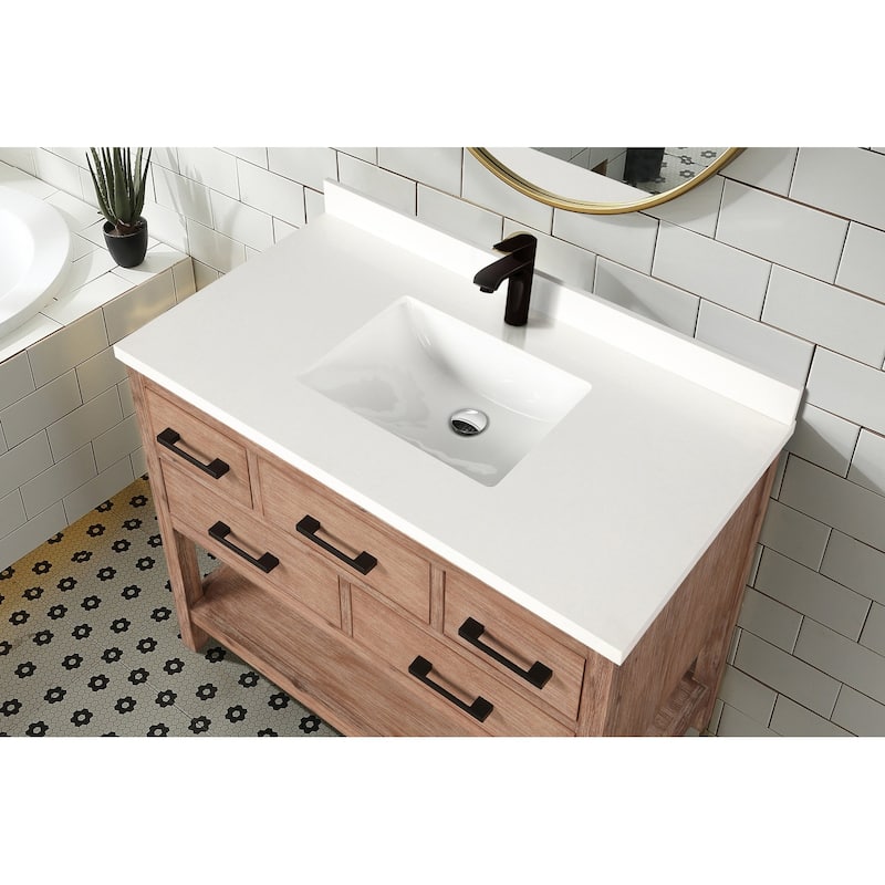 Ari Bath, Betty 42" Bathroom Vanity, Weathered Brown