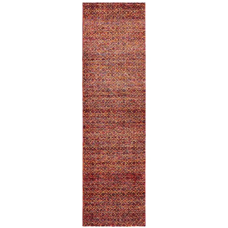 Style Haven Boden Textural Diamonds Area Rug - 2' 3" x 8' - Red/Rust