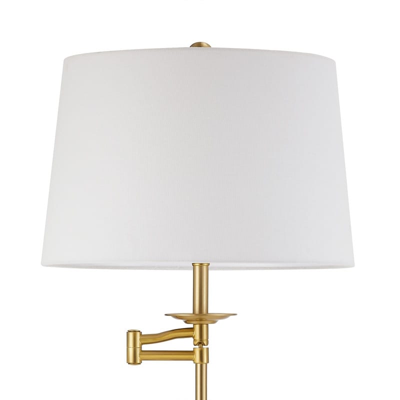 KAWOTI 64.5 inch Adjustable Height Swing Arm Floor Lamp with Shade