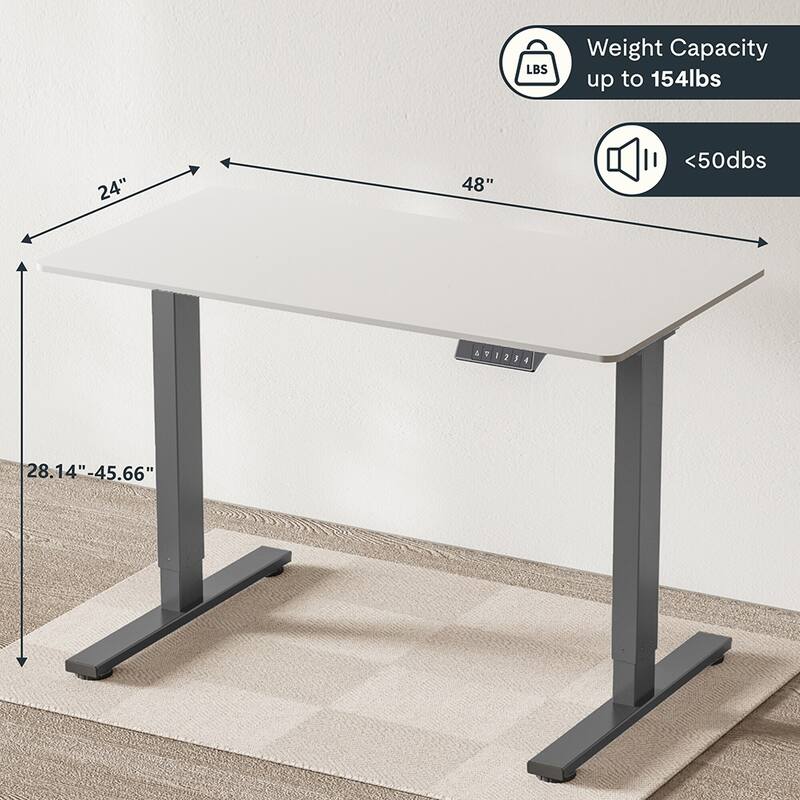 Electric Adjustable Standing Desk, 48x24 Home Office Workstation