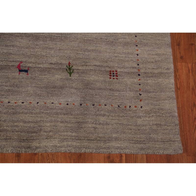 Tribal Gabbeh Area Rug Handmade Oriental Wool Carpet - 5'3" x 7'6"