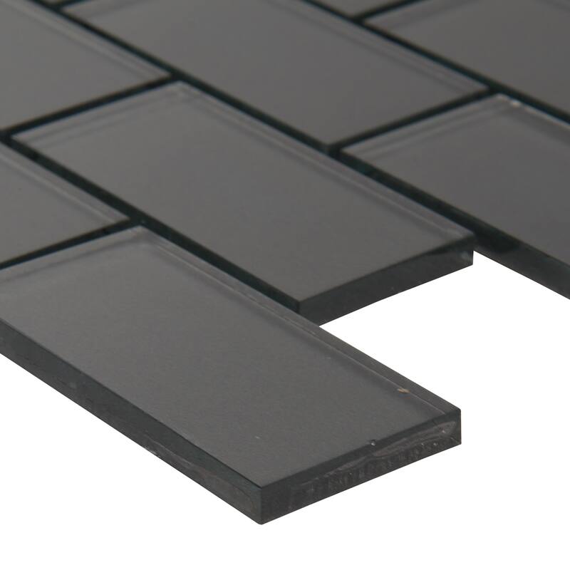 Ackland AKM-G-2X4SW-CA 12" x 12" Glass Brick Wall Mosaic Tile - Glossy