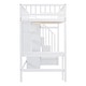preview thumbnail 12 of 16, Twin Size Loft Bed with Bookshelf, Drawers, Desk, and Wardrobe - Playhouse Inspired Design for Bedroom, White