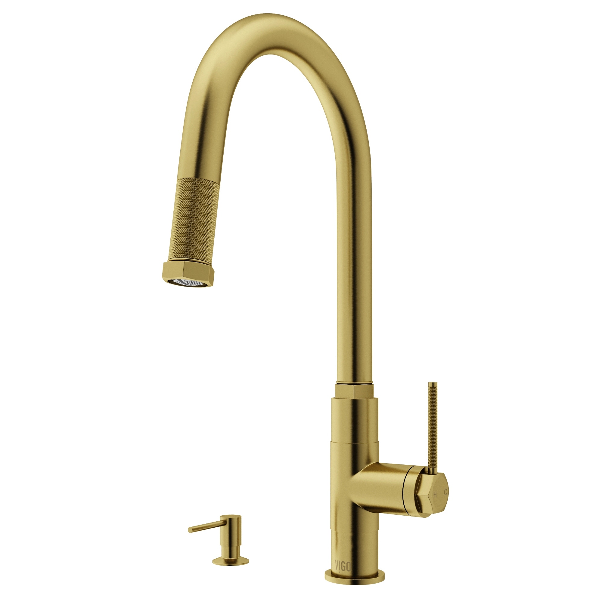 VIGO Hart Arched 18" H Single Handle Pull-Down Kitchen Faucet