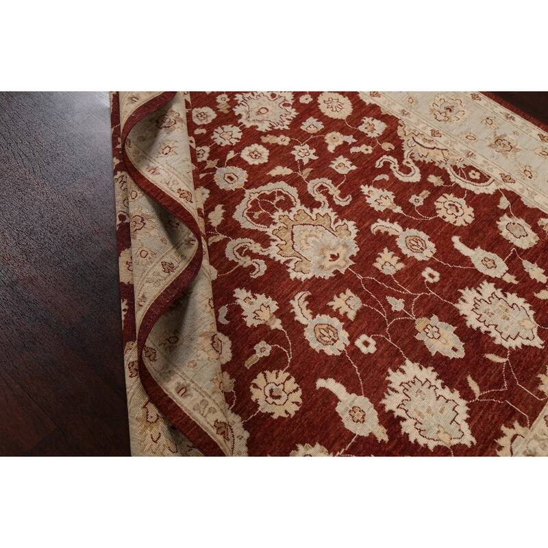 Vegetable Dye Floral Chobi Peshawar Oriental Wool Area Rug Handmade - 6'1" x 9'4"