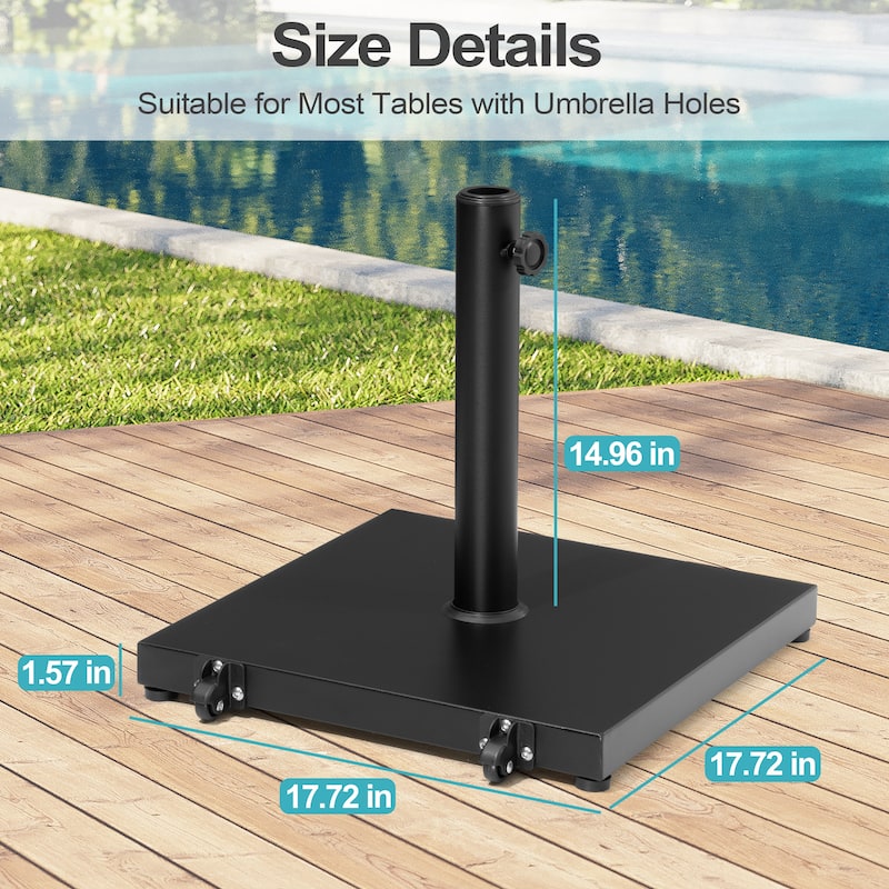 Outdoor Umbrella Base Stand Square Weighted for Patio Market Umbrella