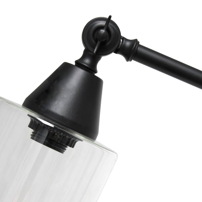 28 in. Black Finish Table Lamp with Black Shade, Desk Lamp for Writing and Computer Desks