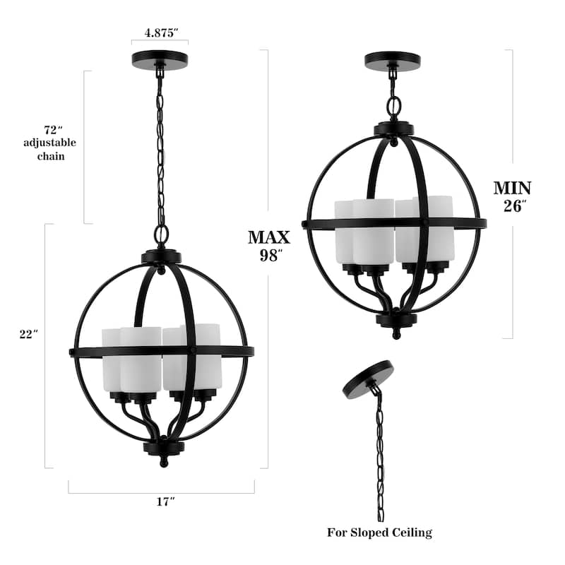 SAFAVIEH Lighting Forler 4-light LED Adjustable Pendant - 17"W x 17"D x 98"H
