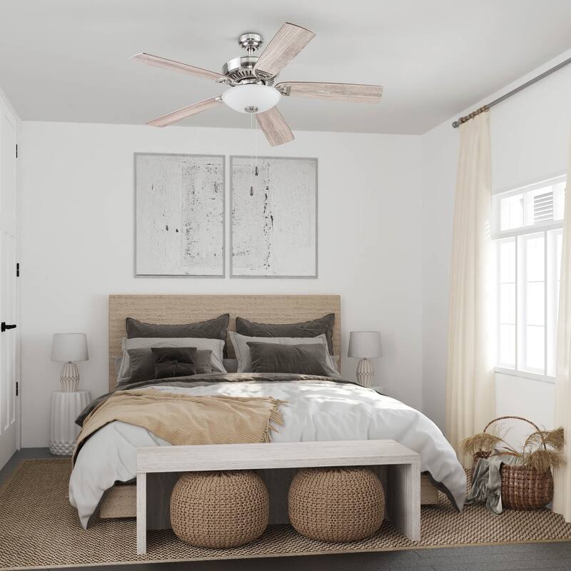 52" Prominence Home Montlake Indoor Ceiling Fan, Brushed Nickel - 52