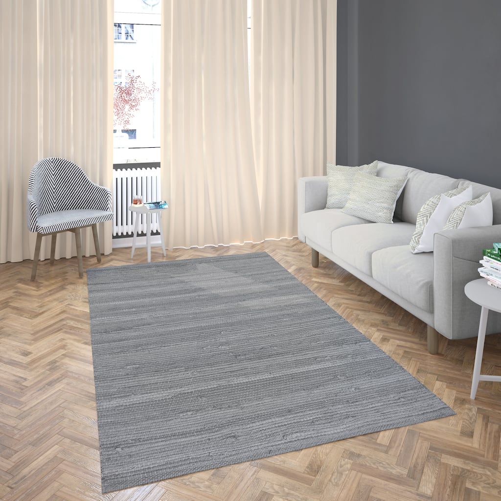 Fabstyles Solid Cotton Handmade Area Rag Rug Living Room, Hallway