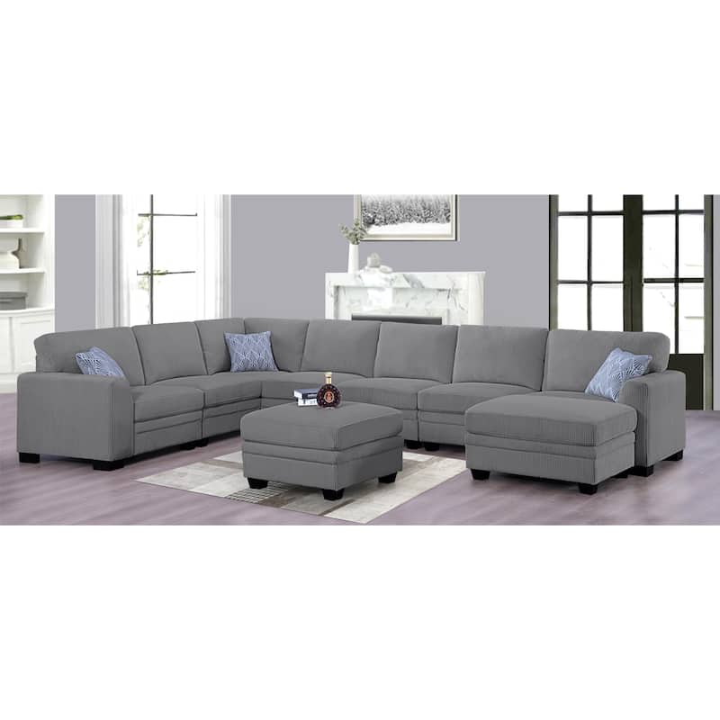 9PCS Corduroy Flexible Combination Sectional Sofa Couch