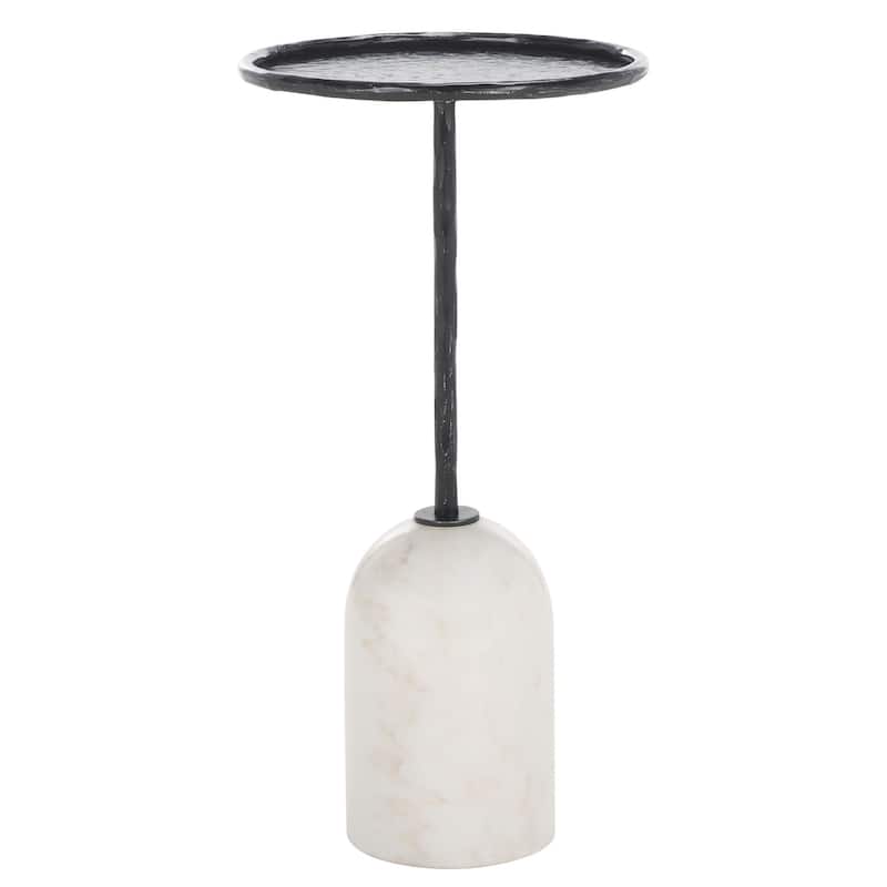 SAFAVIEH Couture Tanyarose Metal & Marble Drink Table - 12"W x 12"D x 24"H