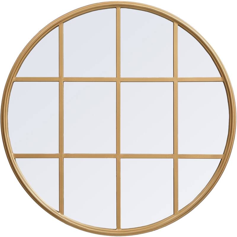 Elegant Lighting Motif 28" Diameter Circular Beveled Metal Framed - Brass