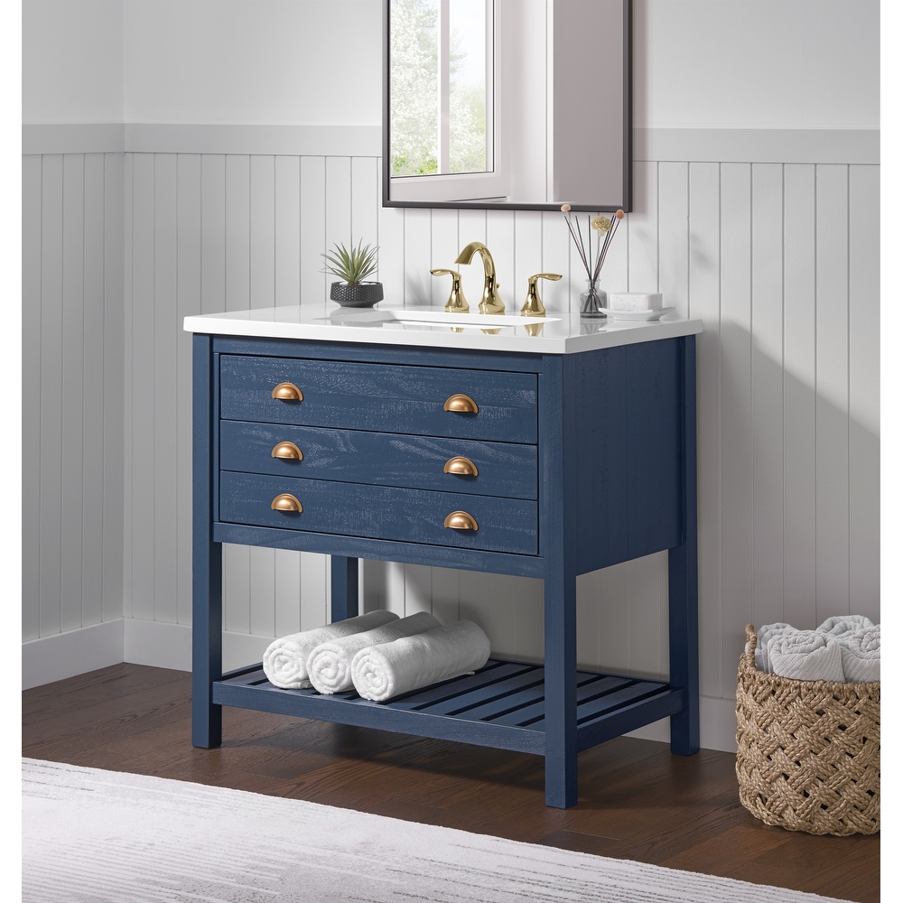 Navy blue sink vanity sale