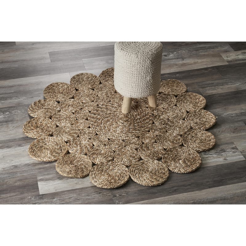 Sevita Organic Jute Spiral Area Rug, Bleach and Natural - 6' Round