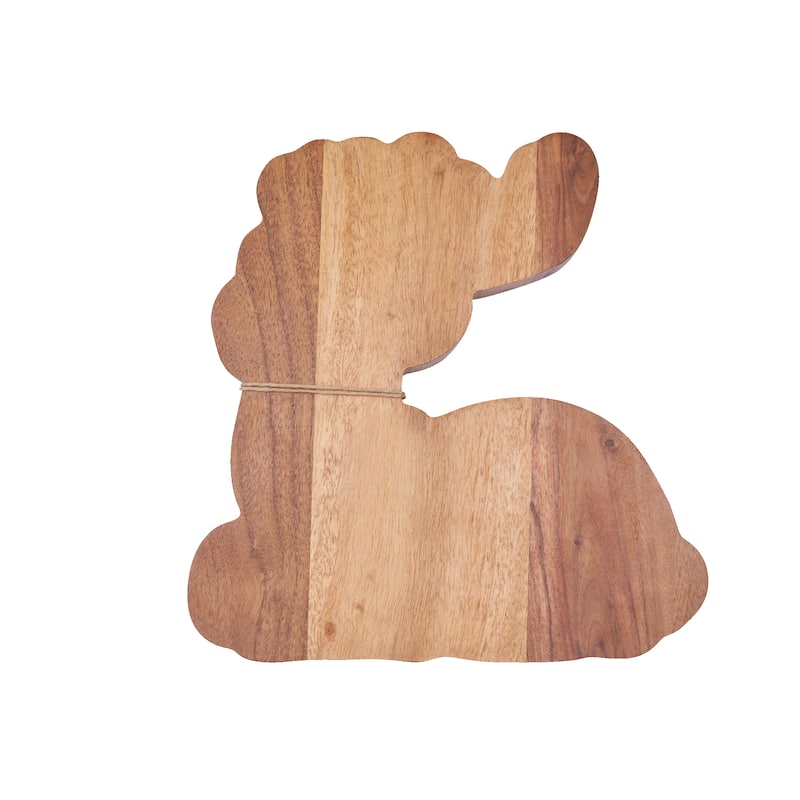 Reindeer Shaped Wooden Serving Board with Spreader 10.75 x11.00-in.