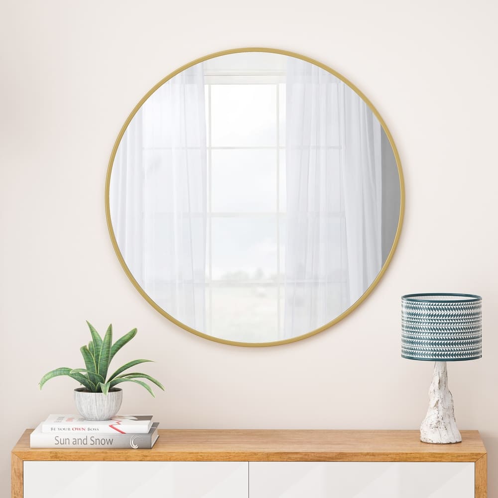 Laro Modern Metal Framed Wall Mirror by GDFStudio