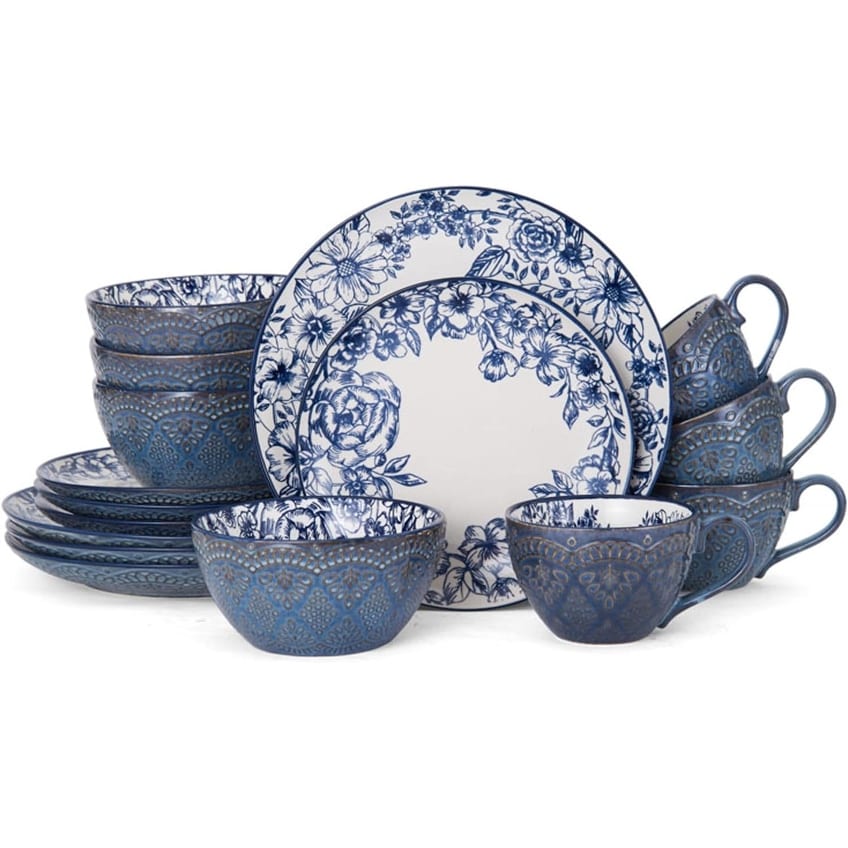 Blue floral dinnerware outlet