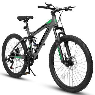 21-Speed Full Suspension Trail Commuter City Mountain Bike, Disc
