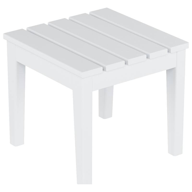 Shoreside HDPE Eco-Friendly All Weather Square Modern 18" Side Table