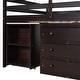 preview thumbnail 8 of 13, Minimalist Design Full Size Wood Loft Bed,Low Study Bed with Rolling Portable Desk,Ample Storage Space