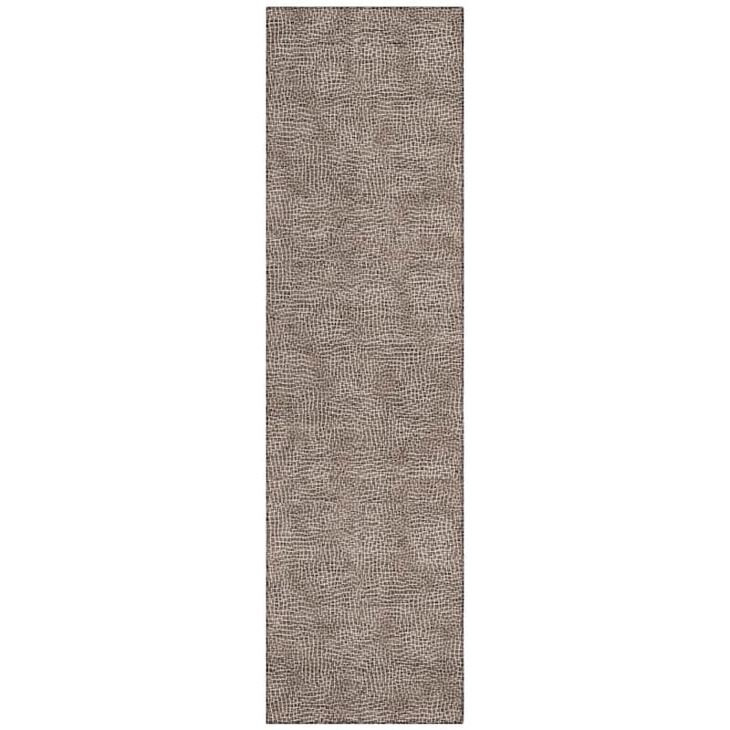 Machine Washable Indoor/ Outdoor Solid Modern Chantille Rug
