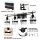 preview thumbnail 8 of 30, ExBrite 3-lights Bathroom Dimmable Black Vanity Lights Modern Wall Sconce Lighting