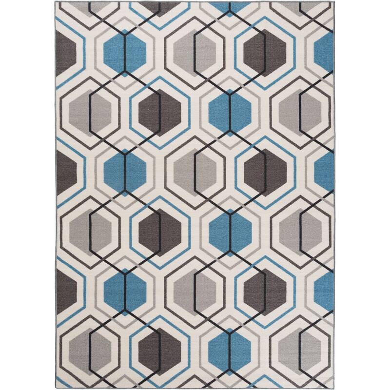 World Rug Gallery Contemporary Geometric Stripe Non-Slip Area Rug