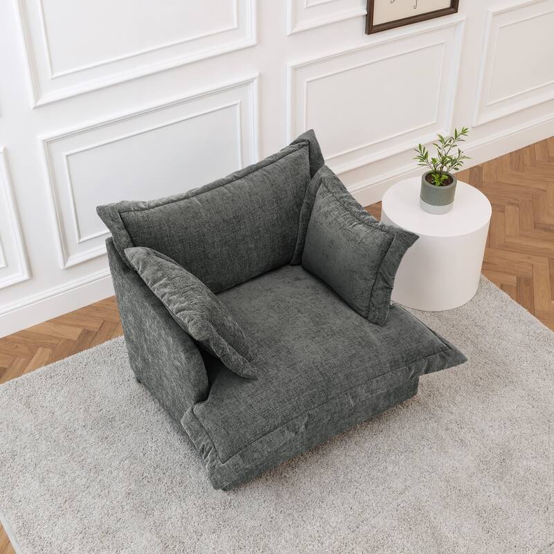 Upholstered Chenille Arm Club Chair Cloud corner cahir