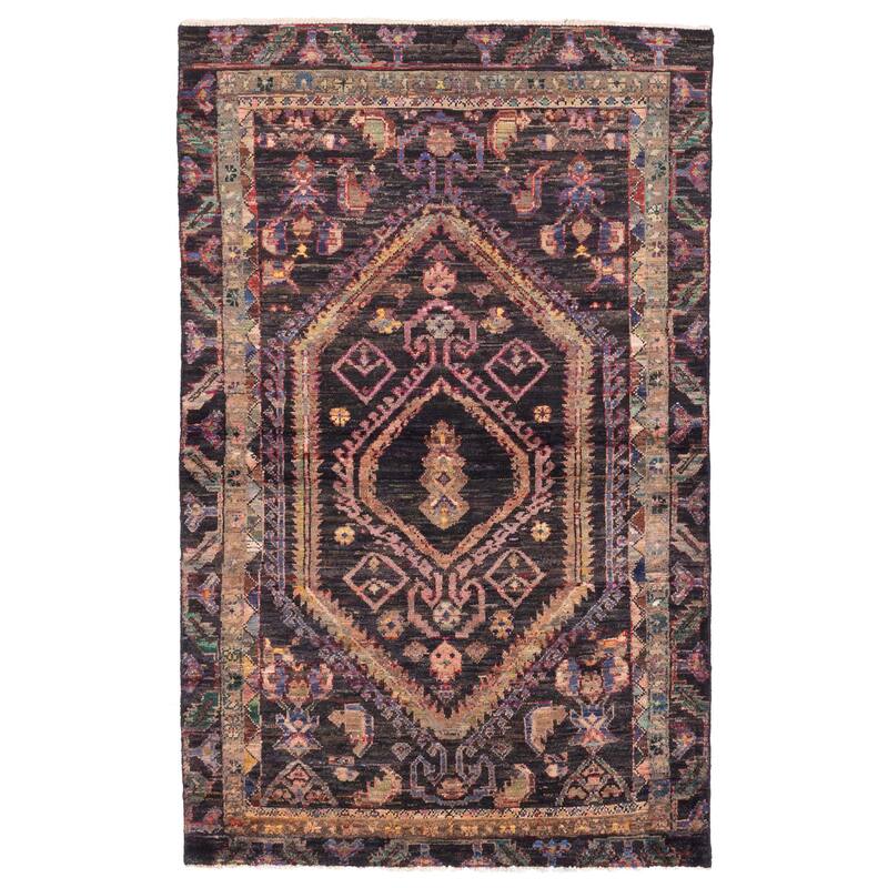 ECARPETGALLERY Hand-knotted Andelz Black Wool Rug - 3'11 x 6'5