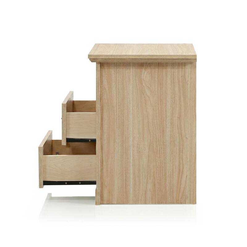 247 Shop At Home Marie 2-Drawer Nightstand with Open Storage Shelf