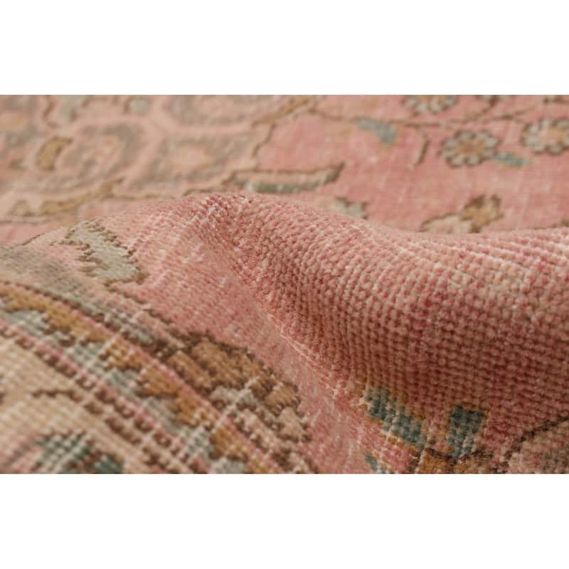 ECARPETGALLERY Hand-knotted Antalya Vintage Salmon Wool Rug - 8'2 x 10'11