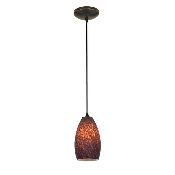 slide 2 of 6, Access Lighting Champagne - Glass Pendant - 1-Light Pendant - Cord - Brown Stone Glass Shade - Replaceable LED Brown