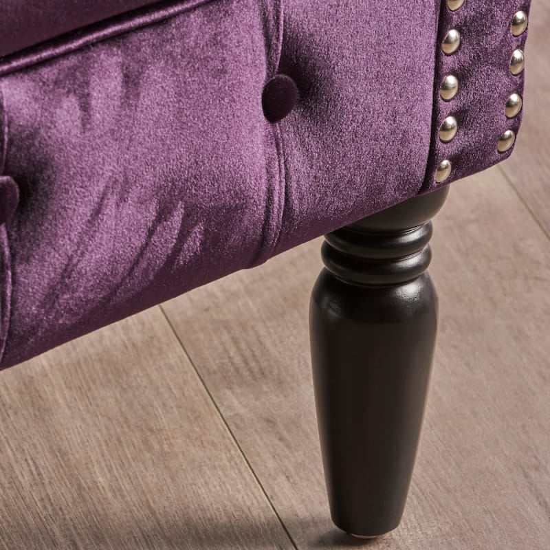 Milani Velvet Tufted Scroll Arm Loveseat by Christopher Knight Home