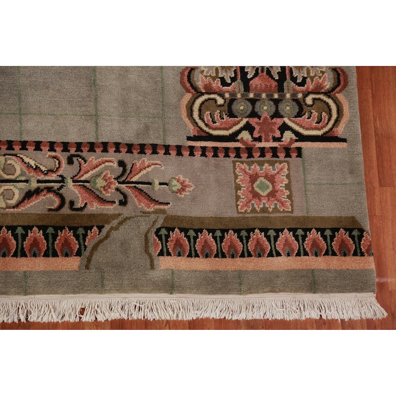 Nepalese Oriental Area Rug Hand-Knotted Wool Carpet - 9'0"x 11'7"