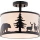 preview thumbnail 1 of 9, Vaxcel Lighting C0313 3 Light 13" Wide Flush Mount Drum Ceiling Bronze