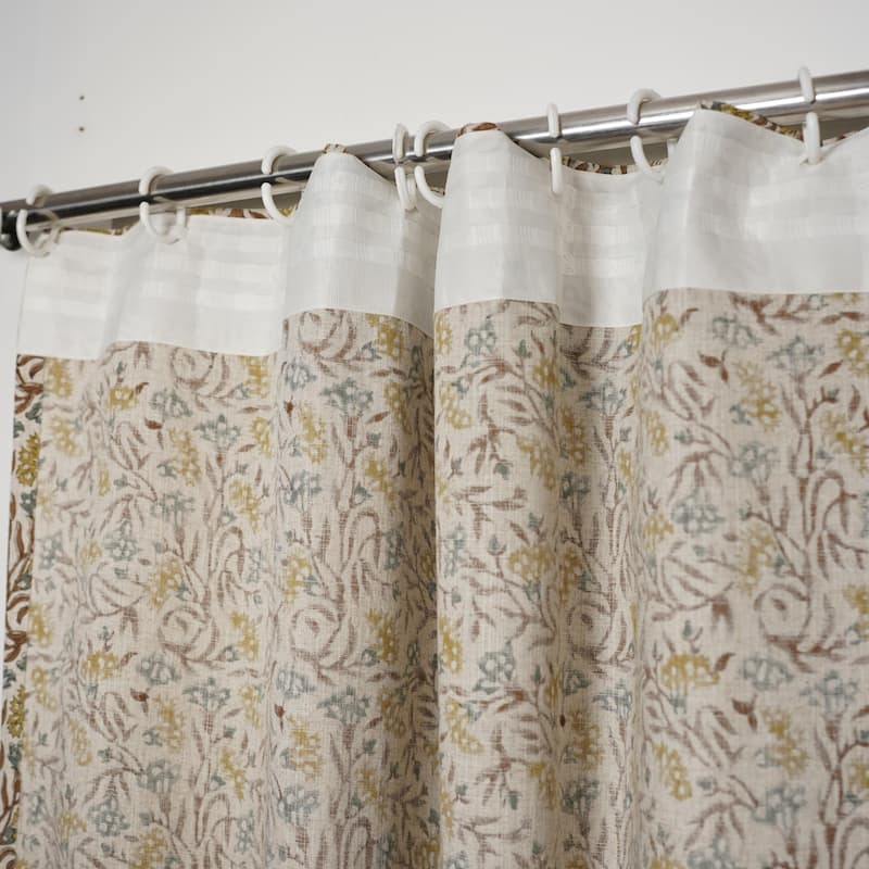 Fabdivine Handmade Block Print Viscose Linen Gift Home Decorative Accent Vintage Curtain or Drape