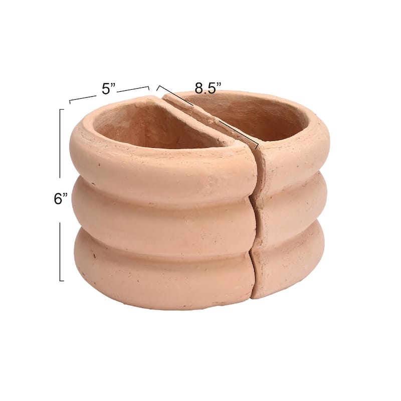 Terracotta Vase Bookends - 10.8"L x 8.5"W x 6.0"H