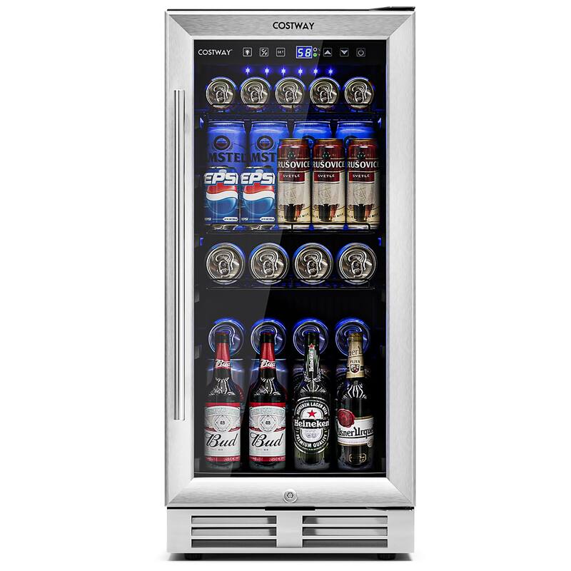 Costway 15 Inch Beverage Refrigerator, Built-in Beverage Cooler w/ - See Details