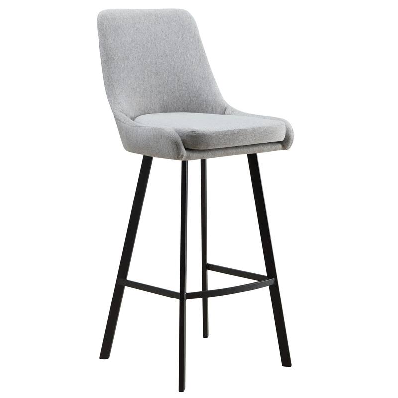 Leick Home Upholstered Back Counter Height Stool with Steel Base Set of 2