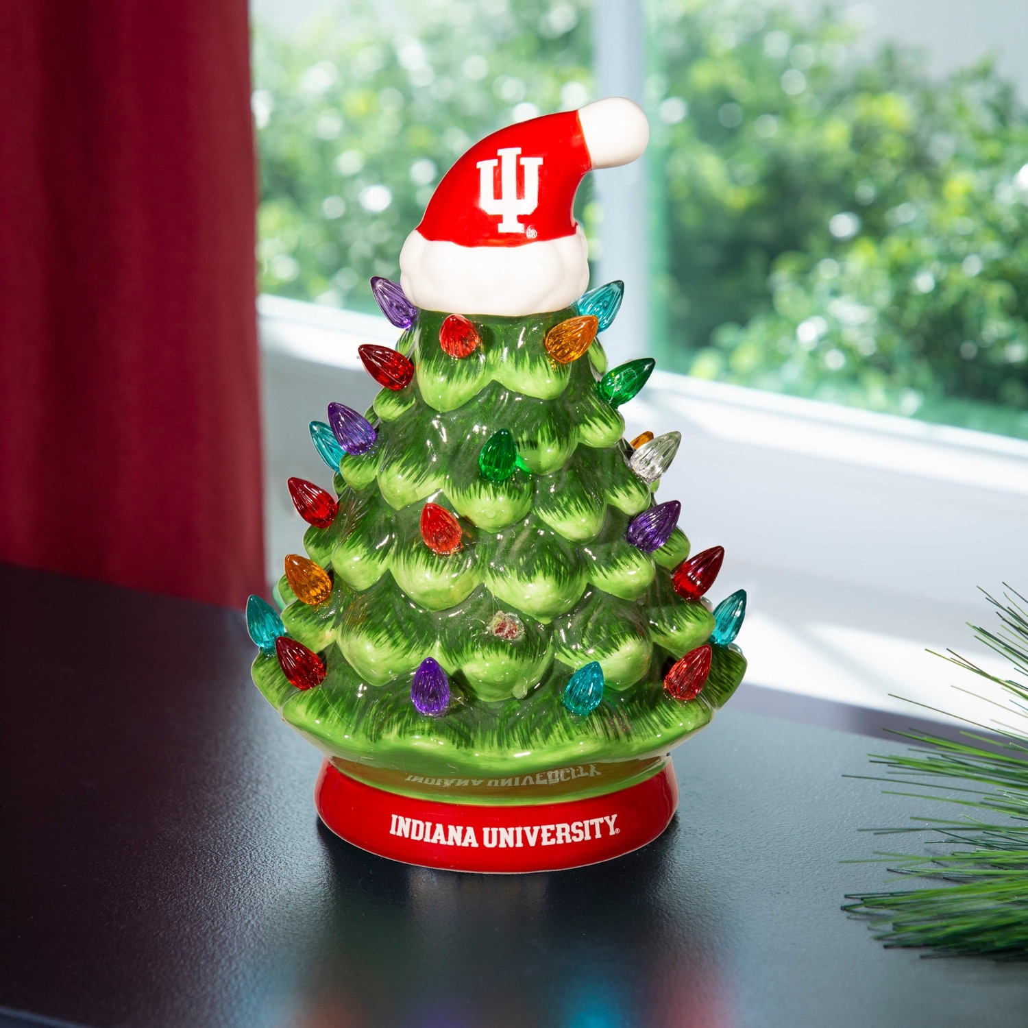 8" LED Ceramic Tabletop Christmas Tree, Indiana University