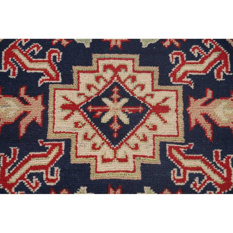Blue Kazak Rug Hand-Knotted Oriental Wool Carpet - 8'3"x 11'6"