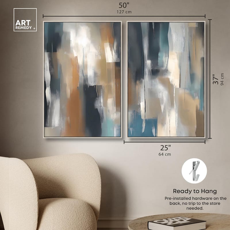 Vertical Rush Canvas Set of 2 by Art Remedy
