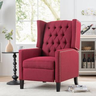GEITIN Manual Wing Chair Recliner with Button-Tufted Back