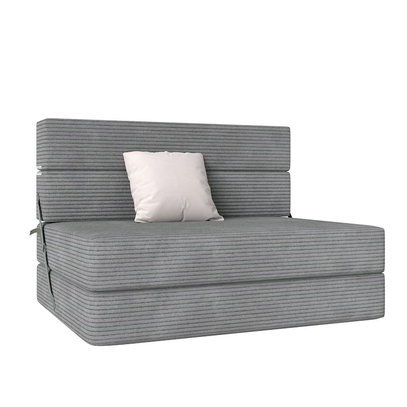 Moasis Convertible Folding Sofa Bed, Corduroy Fabric Fold Out Sleeper Chair