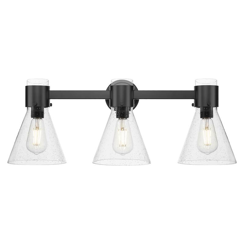 Innovations Lighting 464-3W-G464C-7SDY Lawton Cone 3 Light 24" Wide - Matte Black